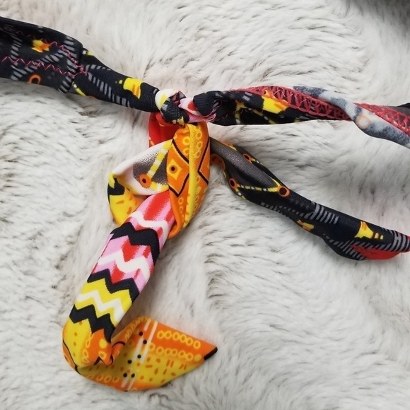 Luxe Apothetique Black Orange Bikini Bandeau Top M - Picture 6 of 8